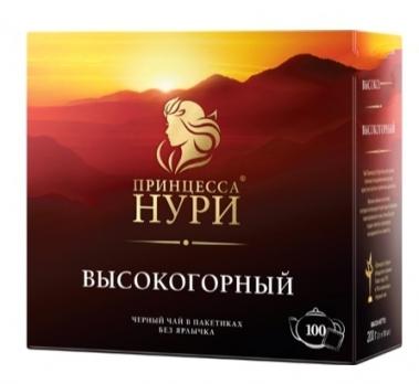 Чай черный ПРИНЦЕССА НУРИ высокогорный, 100 пакетов, 200 гр. "М"