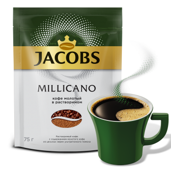 Jacobs MILLICANO кофе натур. растворимый 75г "М"