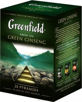 Чай Greenfield Green Ginseng женьшеневый в пирамидках, 20 пир. "М"