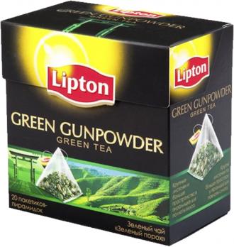 Чай LIPTON Зеленый чай Green Gunpowder в пирамидках 20 пир. "М"