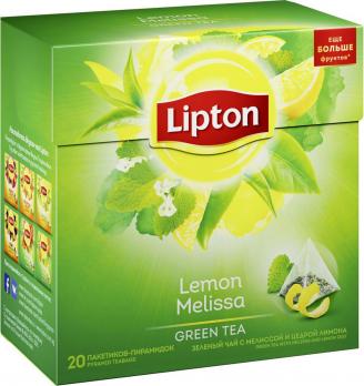 Lipton Чай Lemon Melissa зеленый с лимоном и мелиссой 20 пир. "М"