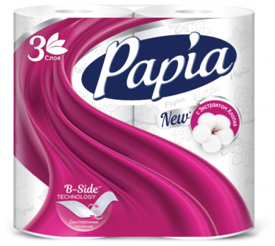PAPIA бум.полотенца белые 3слойные 2 рулона "М"
