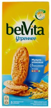 BELVITA утреннее печенье мульти-злаков 225г "М"