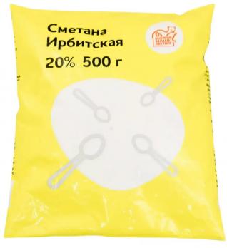Сметана Ирбитская мягкая пачка 20%, 500 гр. "М"