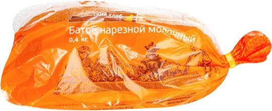"Покровский хлеб" батон молочный нарезной п/уп 400г "СМ"