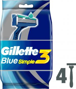Gillette blue Simple3 бритвы одноразовые 4шт "СМ"
