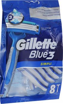 Gillette blue simple3 бритвы одноразовые 8шт "СМ"