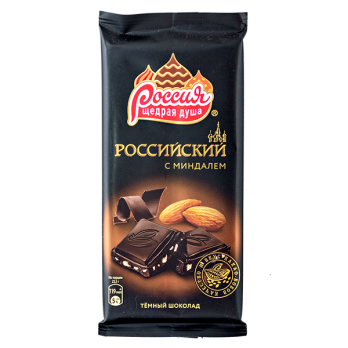 Российский тёмный шоколад с миндалём 90г "СМ"