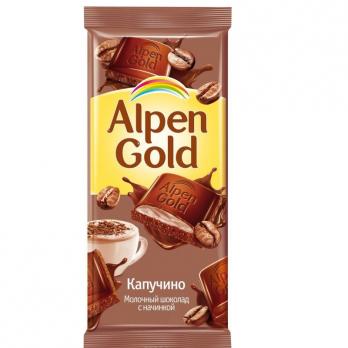 Alpen gold шоколад молочный с начинкой капучино 90г "СМ"