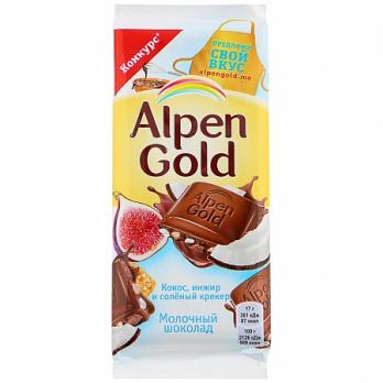 Alpen gold шоколад молочный инжир/кокос/крекеры 85г "СМ"