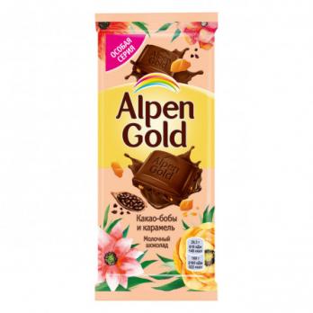 Alpen gold шоколад молочный карамель/какао бобы 85г "СМ"