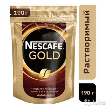 Nescafe gold кофе растворимый 190г "СМ"