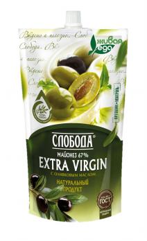 Майонез Слобода Extra Virgin с оливковым маслом 67%, 480 мл. "СФ"